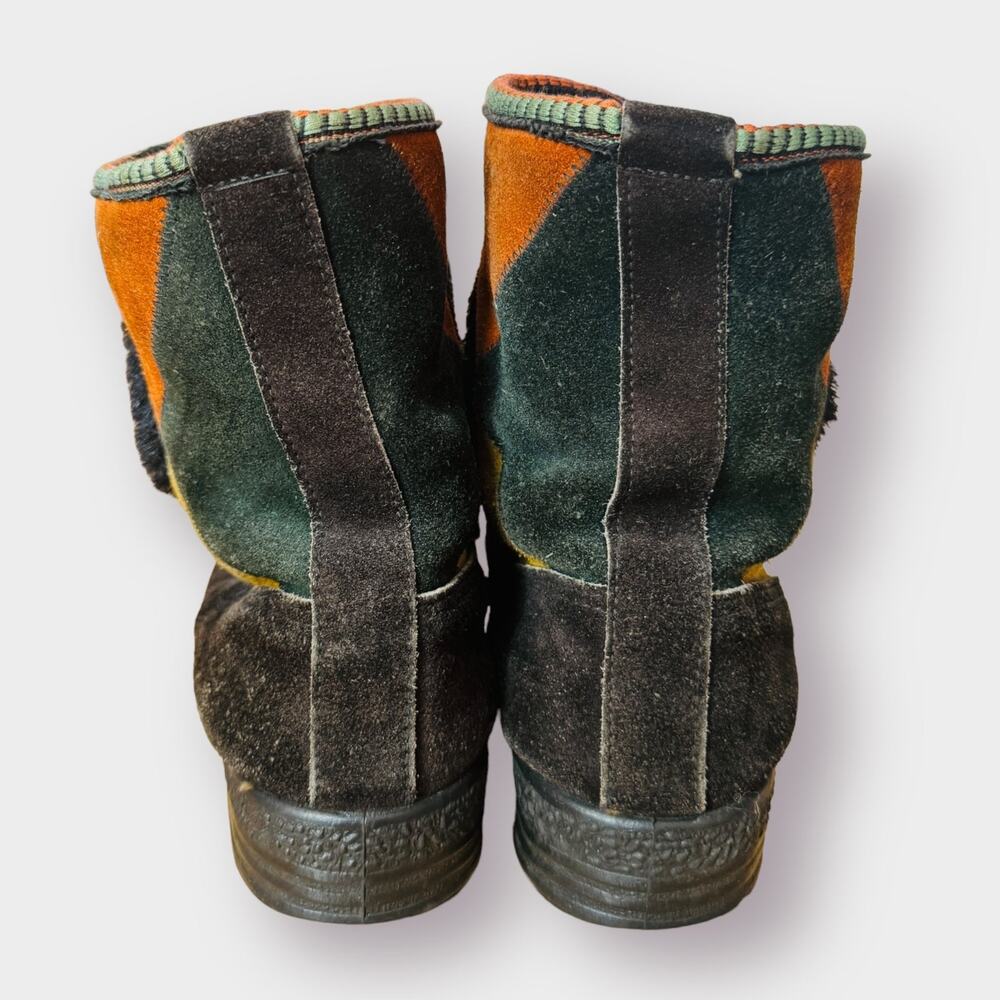 Vintage 70s Suede Patchwork Boots‎ - Picture 6 of 9